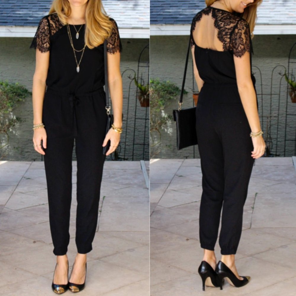 Black lace jumpsuit
